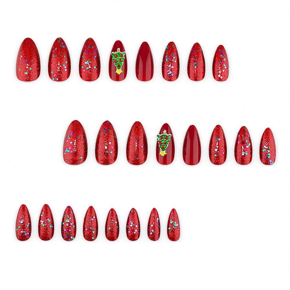 Artificial nails with festive Christmas design Bowlift