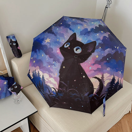 Women's umbrella with cute cat design by Bowlift