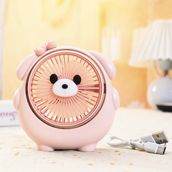 Women's Portable Mini Fan in Playful Animal Design Bowlift