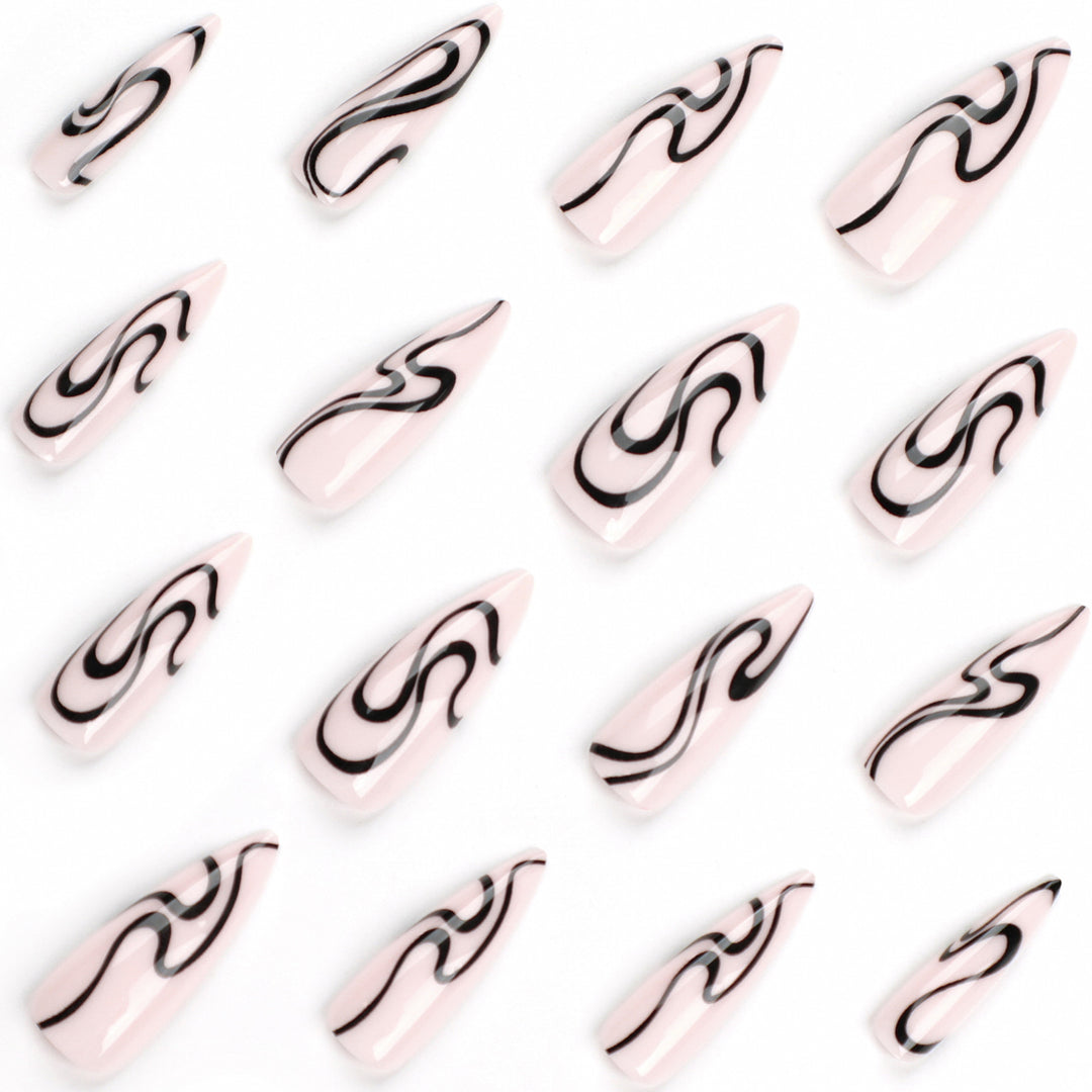 Artistic nail extensions with modern design and elegant lines Bowlift