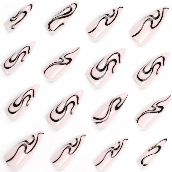 Artistic nail extensions with modern design and elegant lines Bowlift