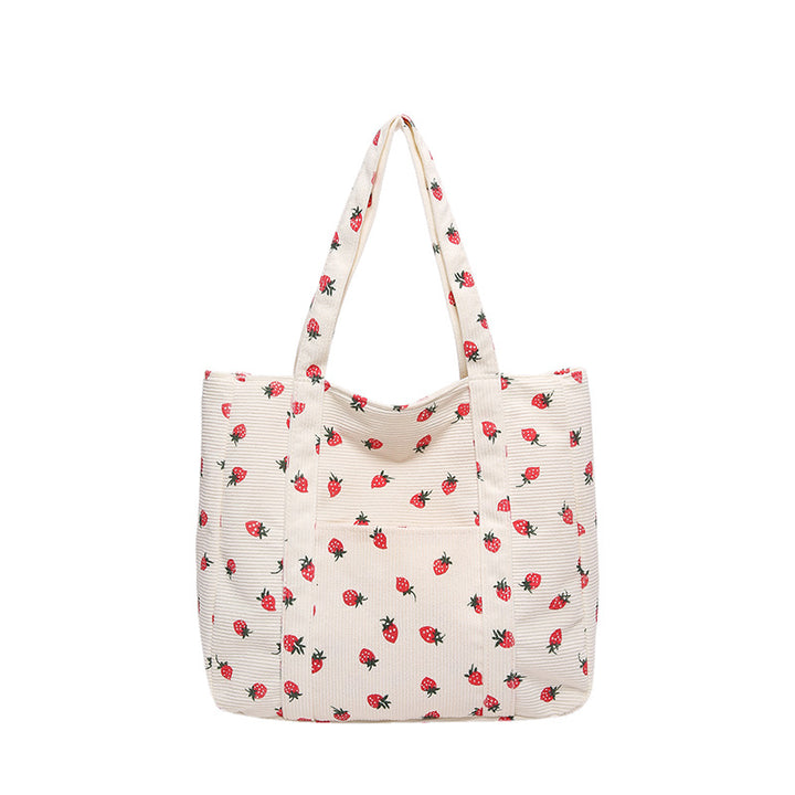 WoStylish Corduroy Shopping Tote Bowlift