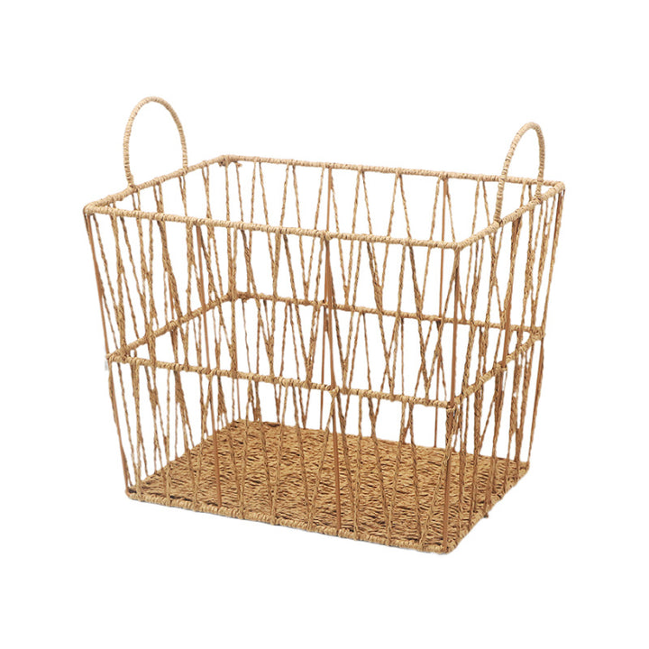 Decorative storage basket made of woven natural material Bowlift