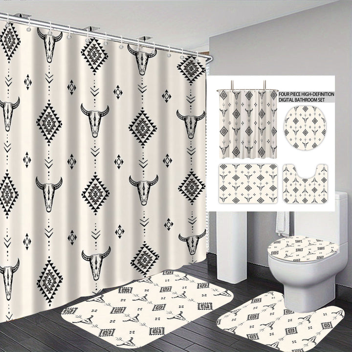 Bohemian-Themed Four-Piece Digital Bathroom Set Bowlift