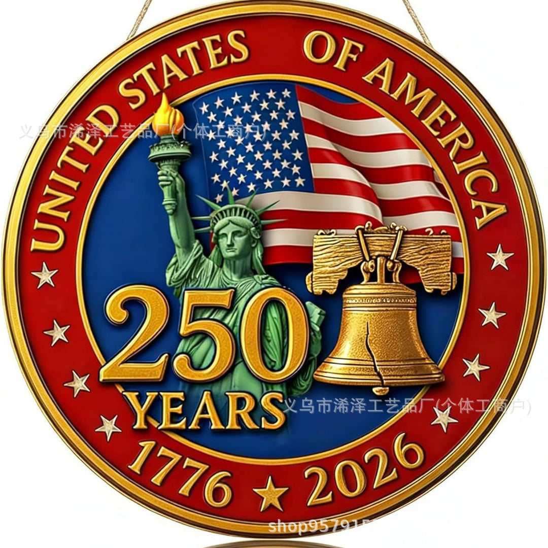 Unisex nan commemorative Liberty Bell decorative wall plaque with gold relief Bowlift