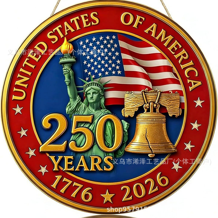 Unisex nan commemorative Liberty Bell decorative wall plaque with gold relief Bowlift