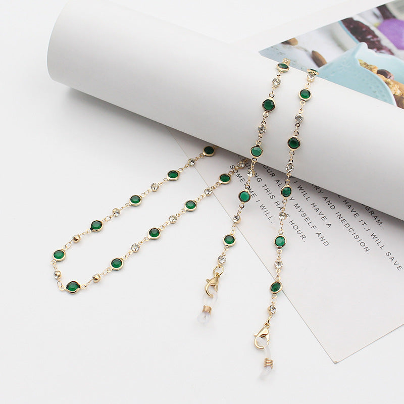 Stylish Gemstone-Linked Eyewear Chain Bowlift