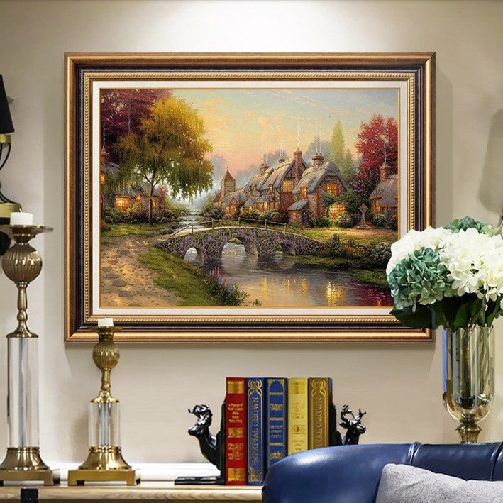 Framed Picturesque Countryside Landscape Artwork