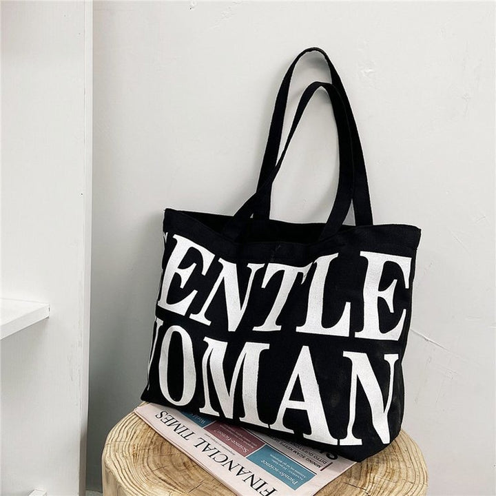 Fashionable cotton bag with striking lettering Bowlift