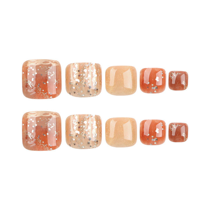 Artistic toenail design with glitter and golden accents Bowlift