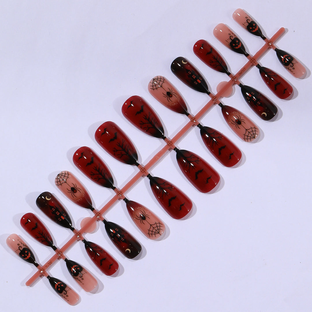 Gothic Halloween-Themed Stiletto Nail Art Extensions Bowlift 1789713505