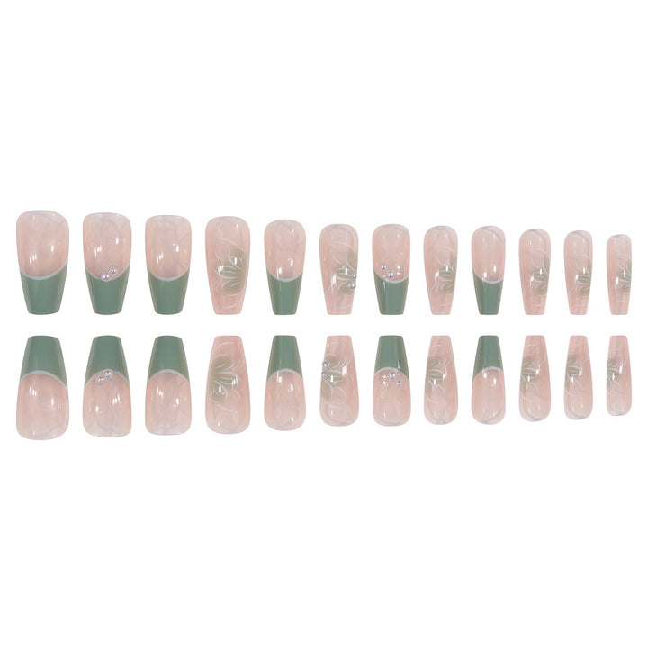 Floral-Design Acrylic Press-On Nails Bowlift