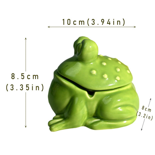Frog-Shaped Decorative Ceramic Storage