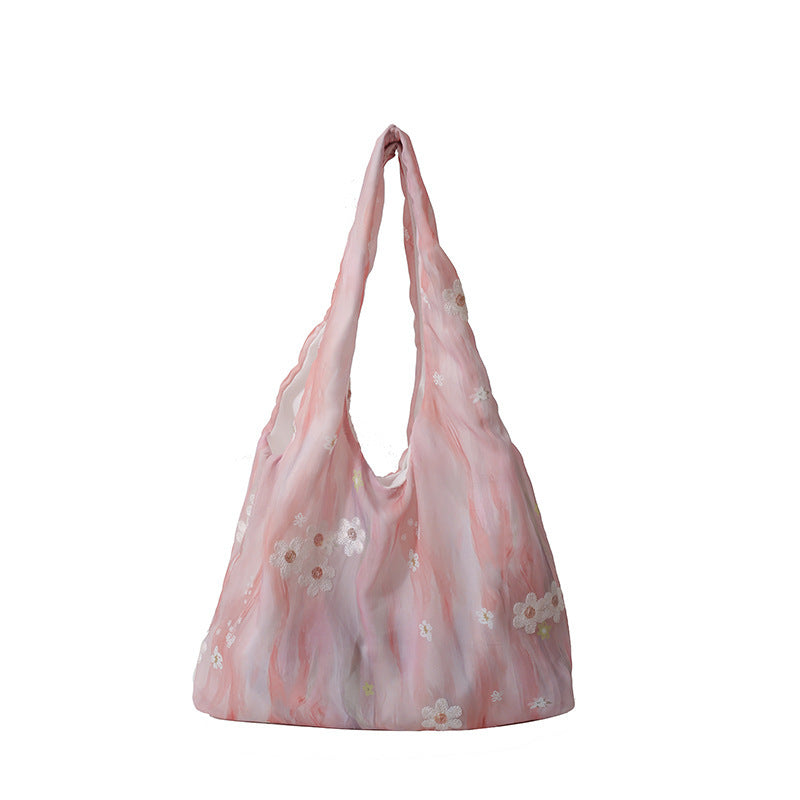 Elegant Floral Printed Shoulder Tote Bag Bowlift
