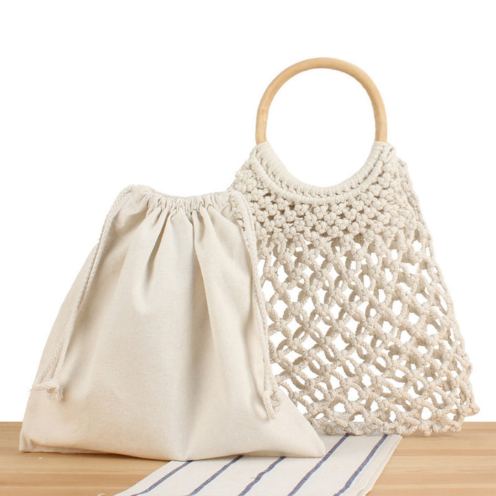 Elegant Braided Tote Bag with Round Handle Bowlift