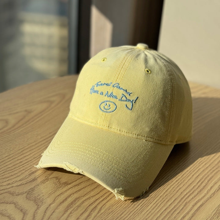 Women's Distressed Cotton Baseball Cap Bowlift 1784270914