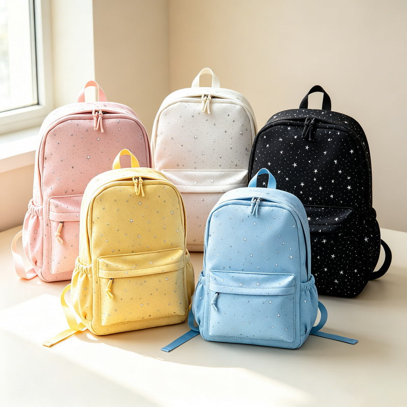 Star-Patterned Academic Backpack Bowlift
