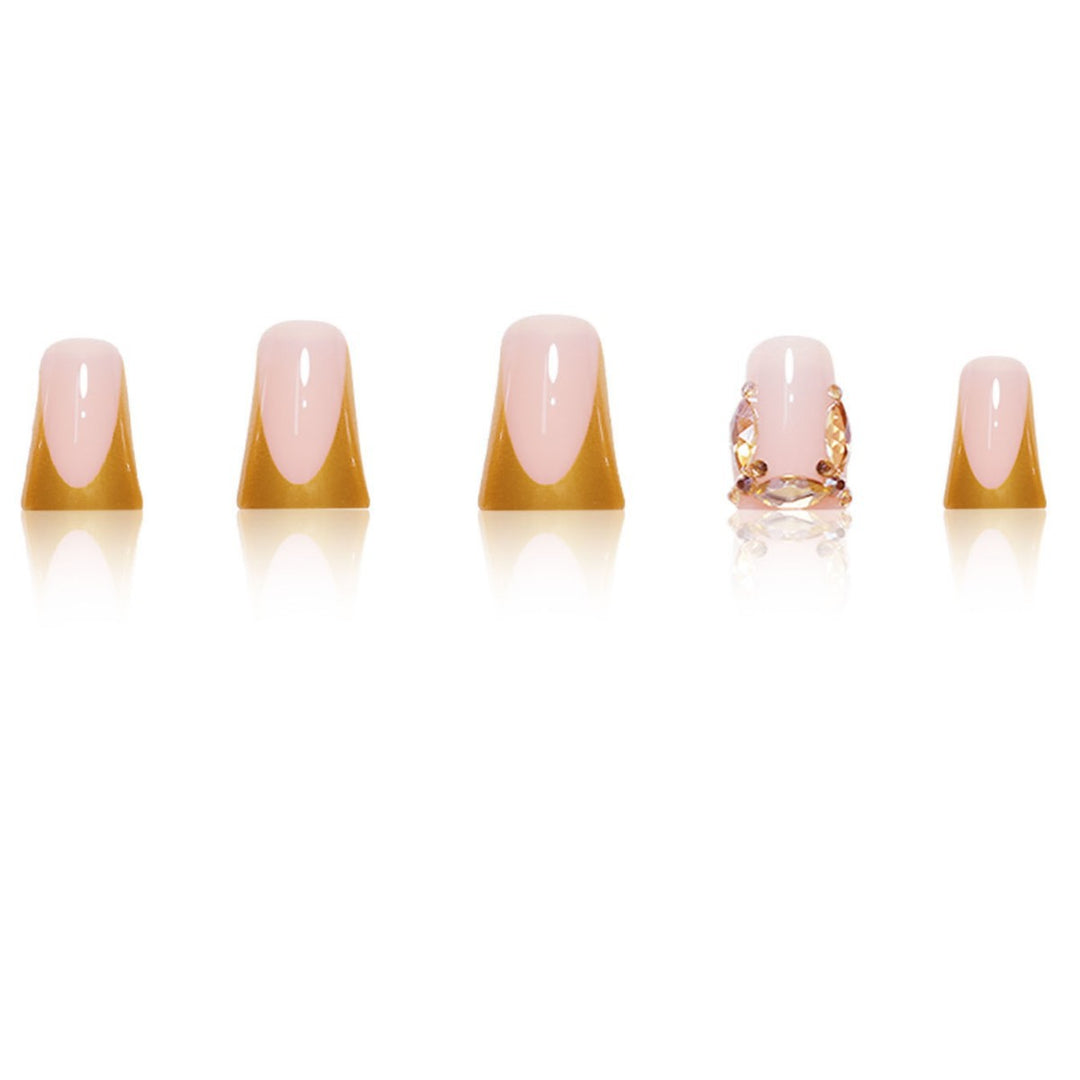 Luxurious Metallic Accent Press-On Nail Extensions Bowlift
