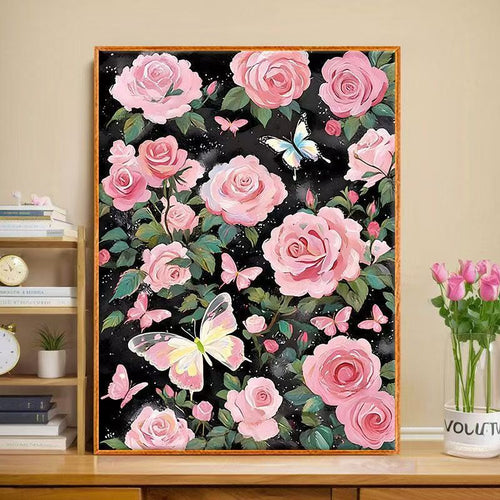 Floral Butterfly Canvas Art Print Bowlift