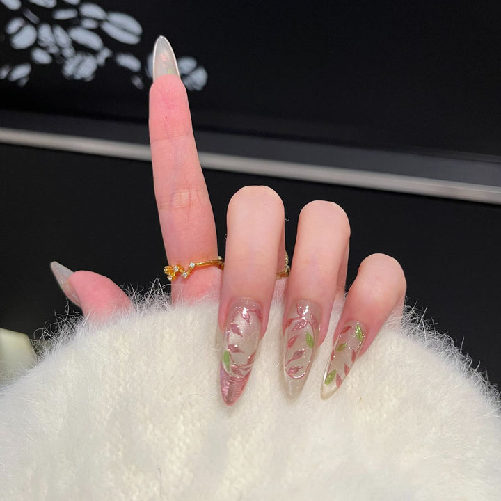 Artistic Floral Nail Tips Bowlift