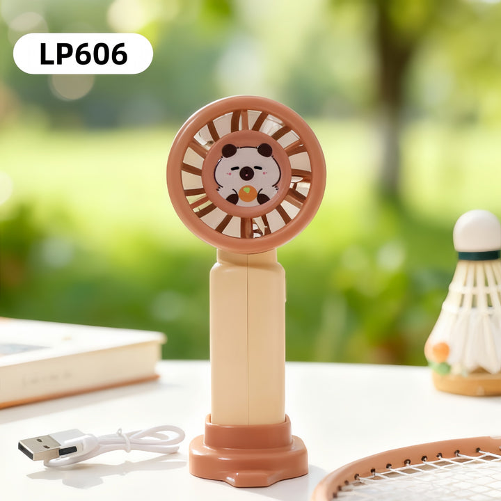 Ladies Portable Mini USB Fan with Animal Lion Design Bowlift