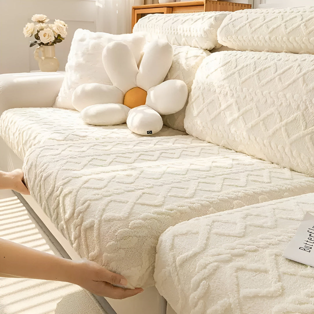 Samt-Sofa cover with diamond pattern – Soft & Luxurious | Perfect fit for any couch | Bowlift