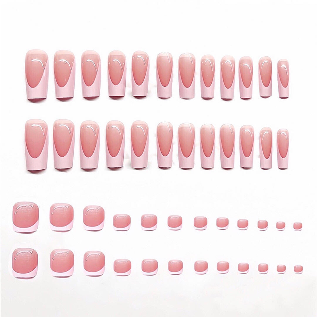 Elegant French Tip Nail Set Bowlift