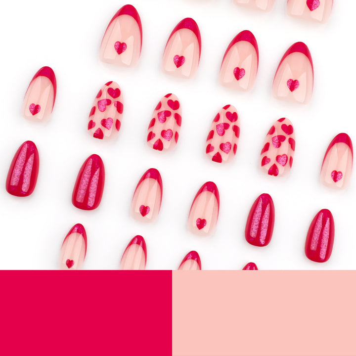 Artistic Cool Nail Art with Hearts Bowlift