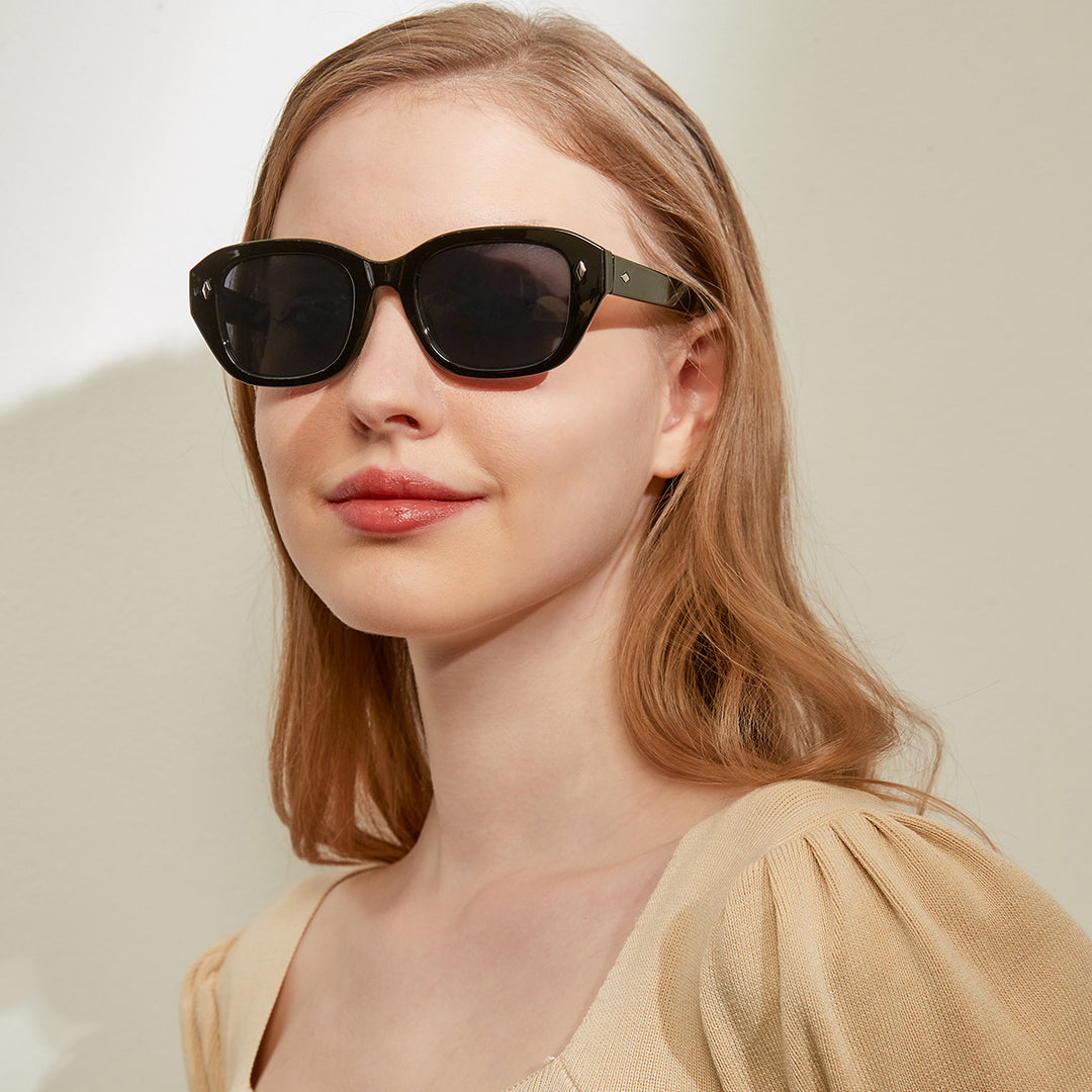 Women's stylish square sunglasses with high-quality tortoiseshell frame Bowlift