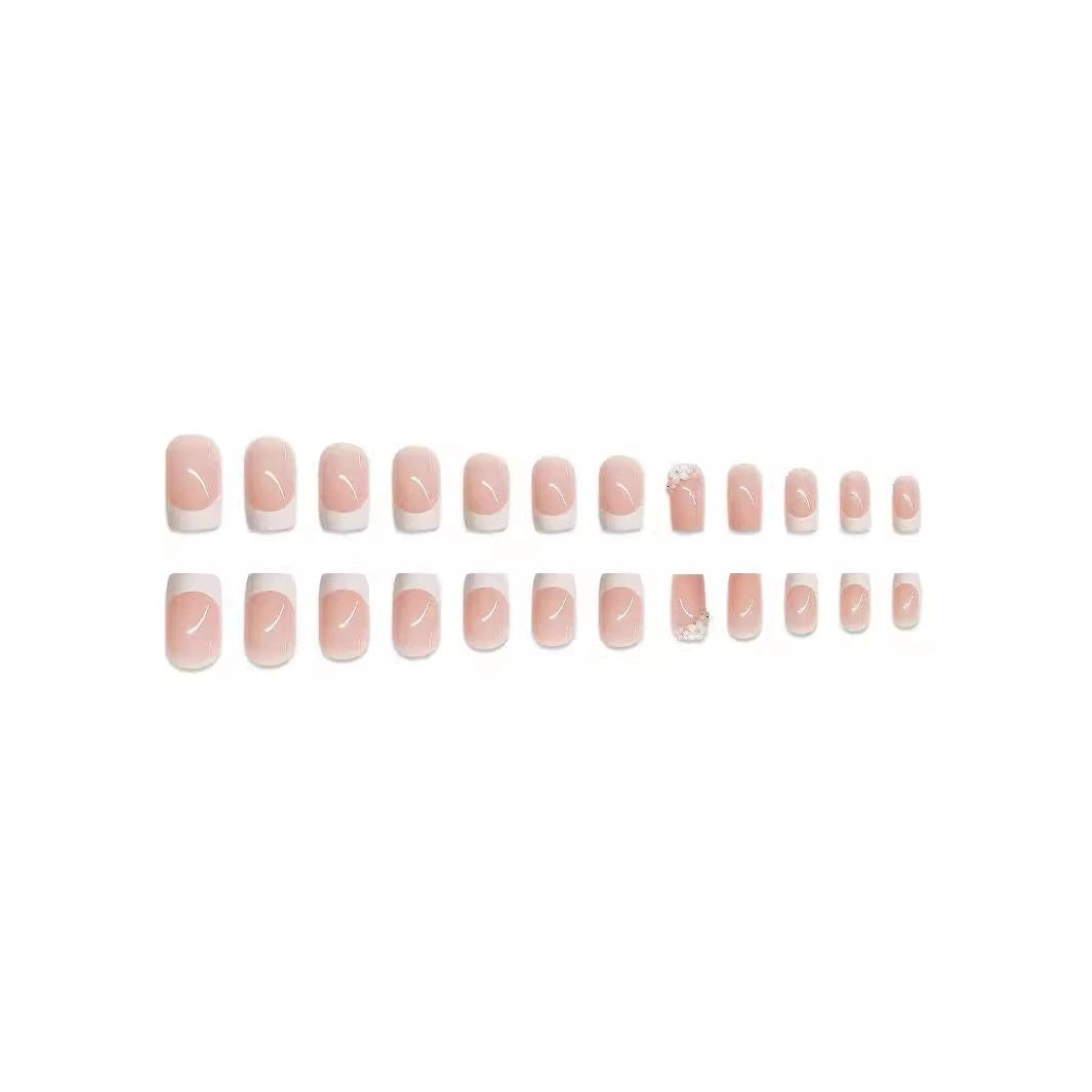 Elegant French Tip Press-On Nail Art Set Bowlift