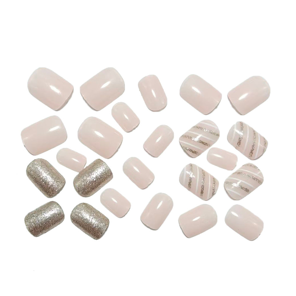 Glamorous artificial nails with glitter and ombre Bowlift