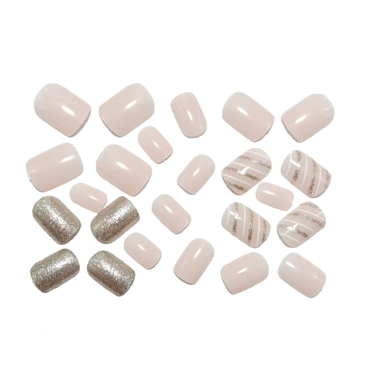 Glamorous artificial nails with glitter and ombre Bowlift