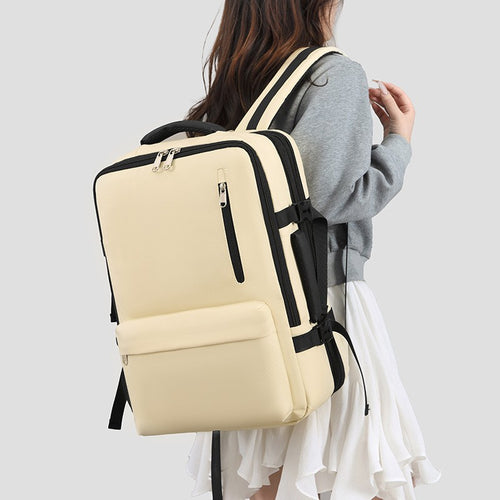 Backpack with 180-degree opening and expandable storage Bowlift