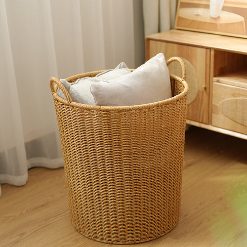 Handwoven Round Laundry Hamper Bowlift