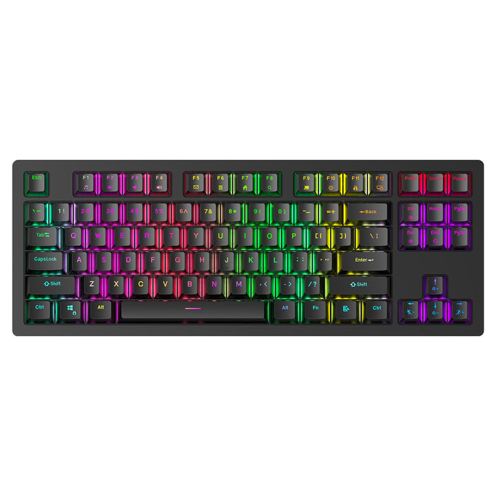Rgb Gaming Keyboard with Mechanical Keys and Customizable Backlighting Bowlift