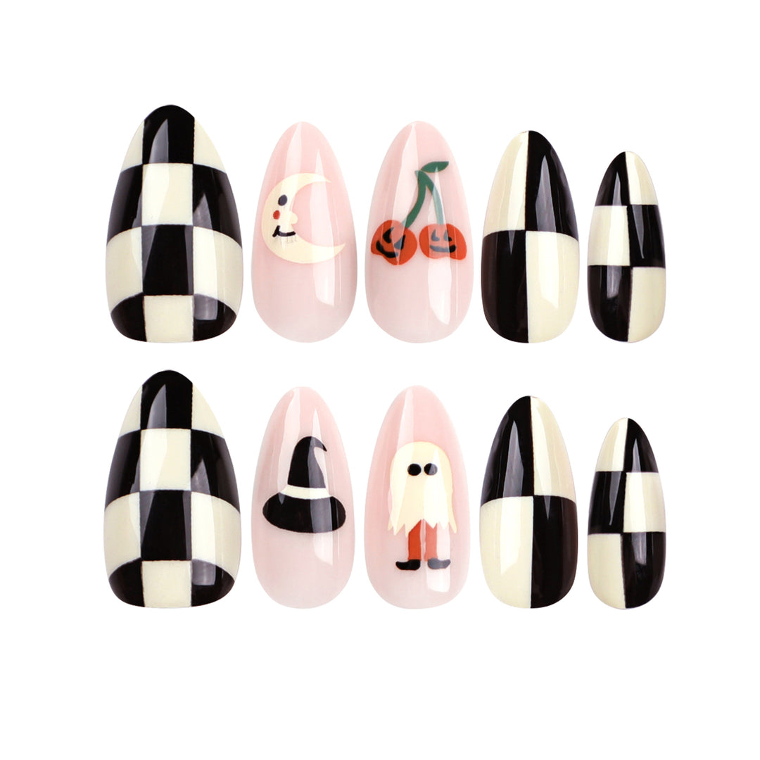 Artificial nail art in Halloween design Bowlift