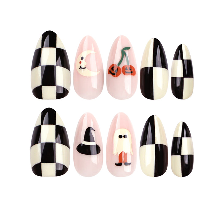 Artificial nail art in Halloween design Bowlift