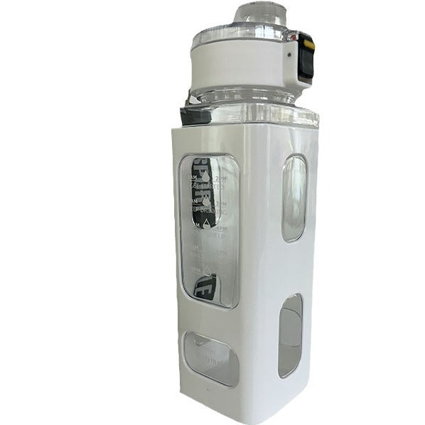 Women's water bottle with integrated time markers and straw Bowlift