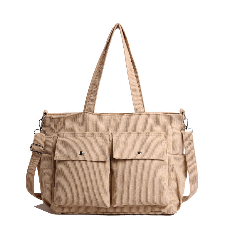 WoSpacious Corduroy Utility Tote Bag Bowlift