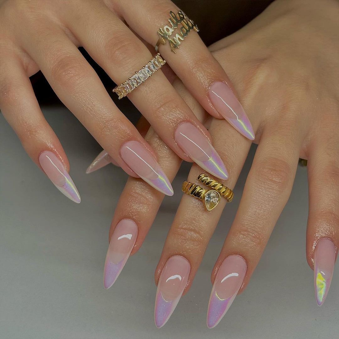 Elegant Stiletto artificial nails with ombre effect Bowlift