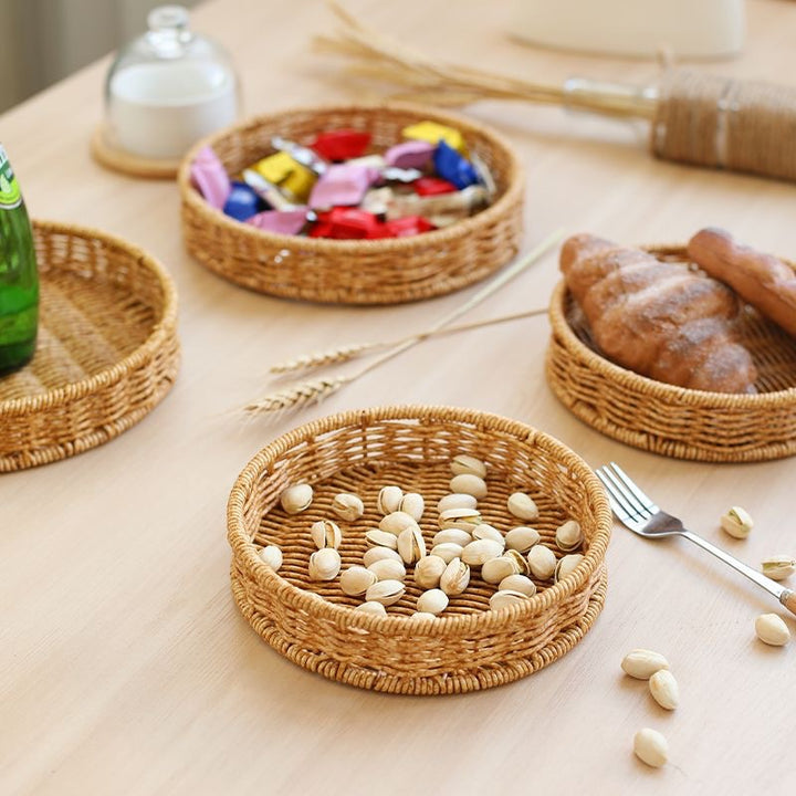 Round Woven Storage Tray Bowlift