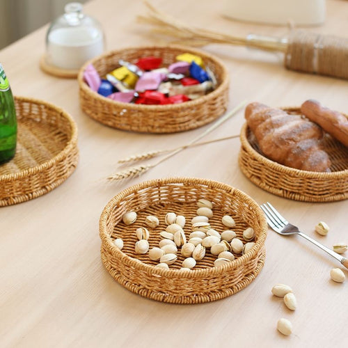 Round Woven Storage Tray Bowlift