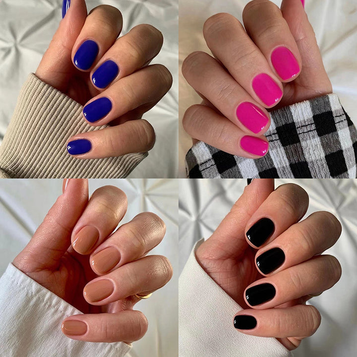Elegant artificial nails with gold trim Bowlift