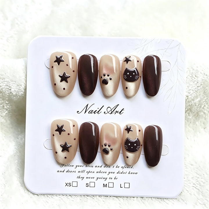 Thematic Artistic Press-On Nail Design Bowlift