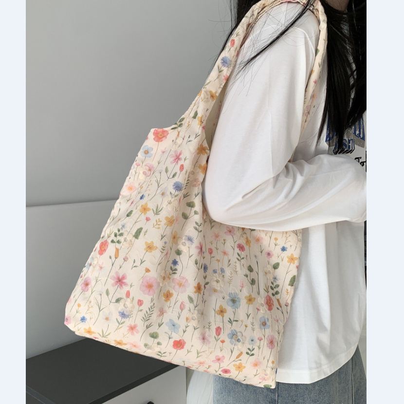 Eco-Friendly Tote Bag With Floral Design Bowlift
