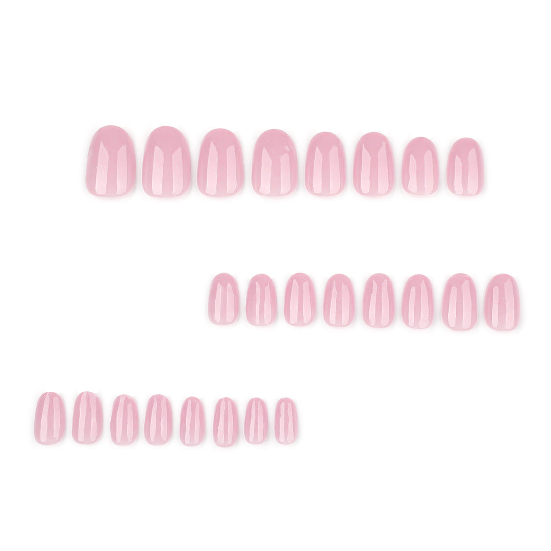 Artificial nail extensions with glitter accents Bowlift