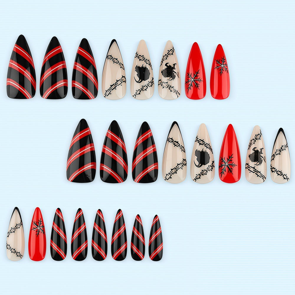 Creative Nail Design Set in Gothic Style Bowlift