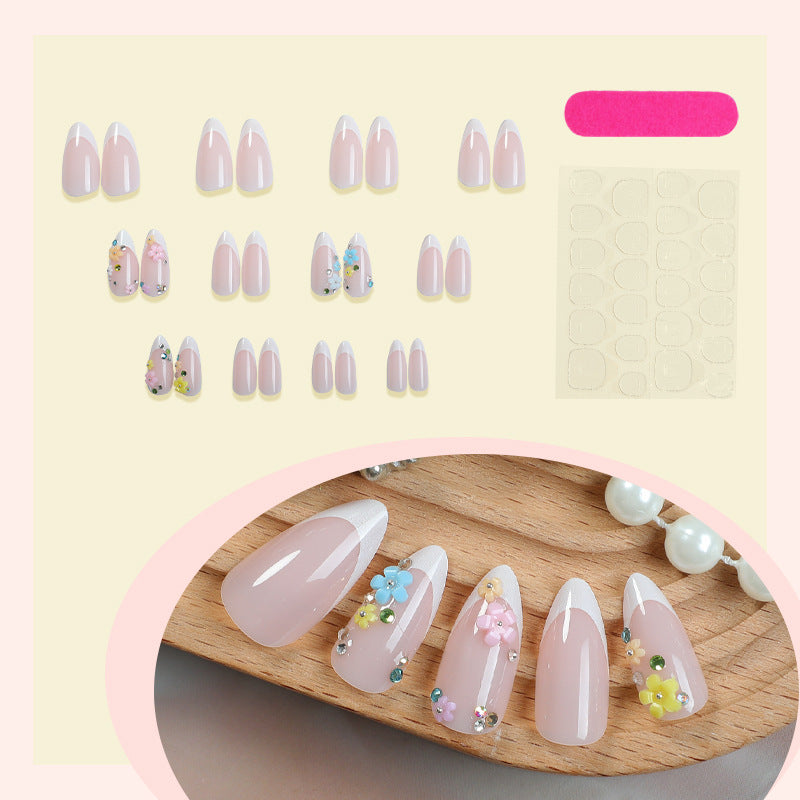 Decorative Floral Press-On Nail Set Bowlift 1788495731