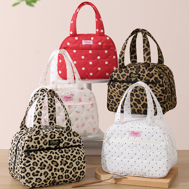 Stylish Leopard Print Travel Handbag Bowlift