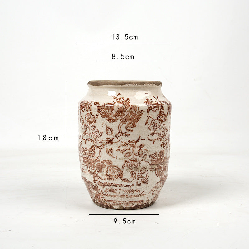 Floral ceramic flower pot with artistic pattern Bowlift